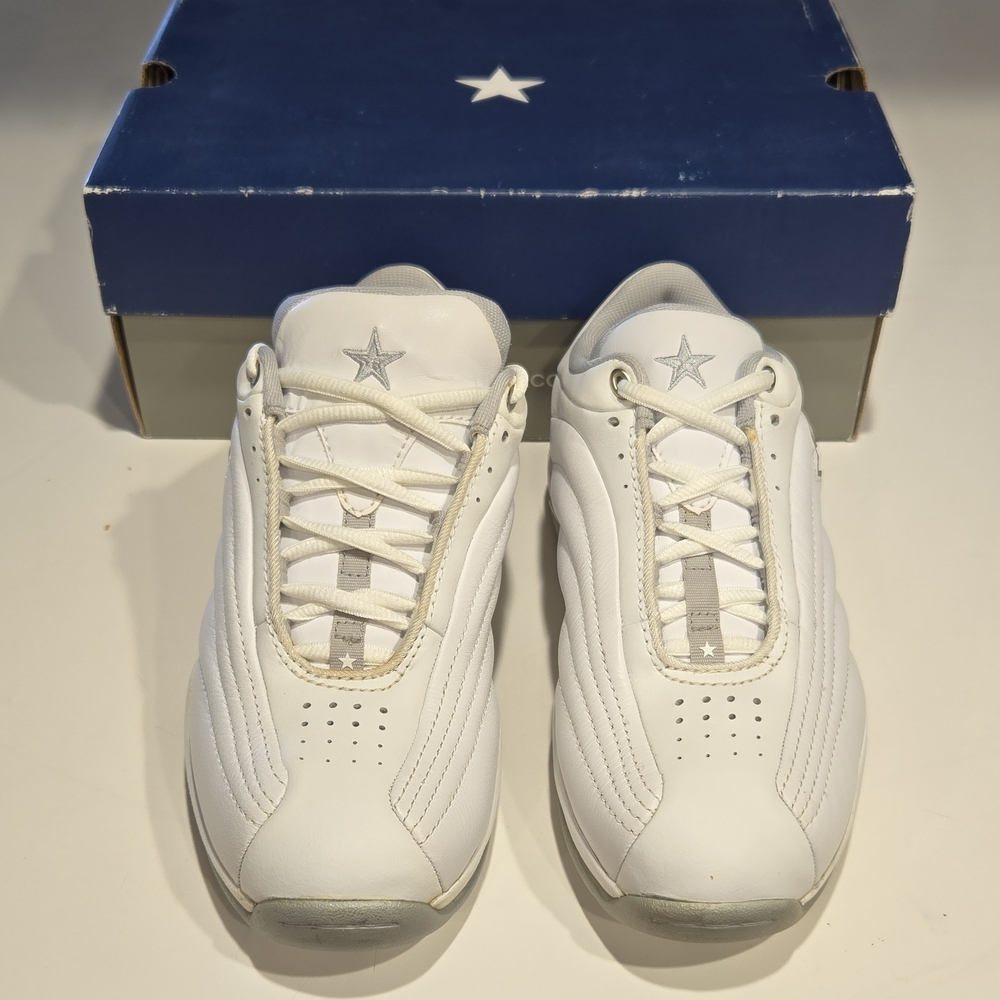 NEW VTG Converse Press Ox Men's White Silver Low Top Sneakers 1K013 Y2K Sz 7 US
